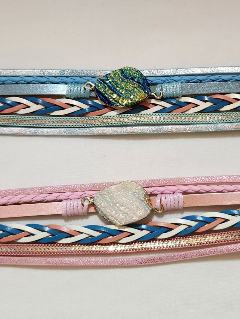THREE FOR $20 Magnetic stone bracelets choice of color pink blue NWT